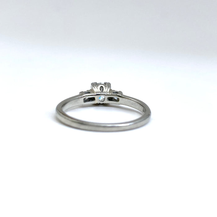 Old European Cut Diamond Engagement Ring in 18k White Gold