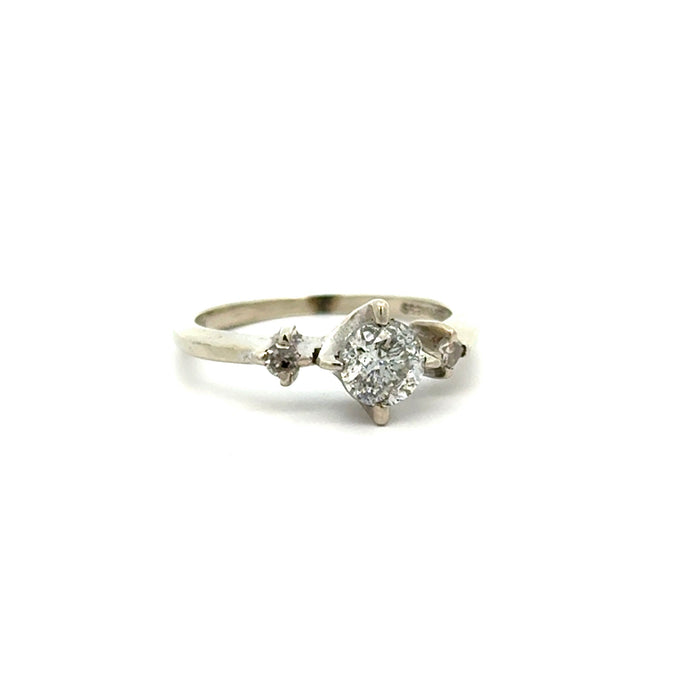 Vintage Mid-Century 0.52ctw Diamond Engagement Ring in 14k White Gold