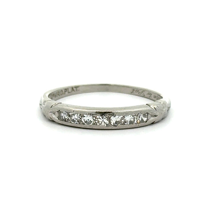 Vintage Diamond Wedding Band in Platinum