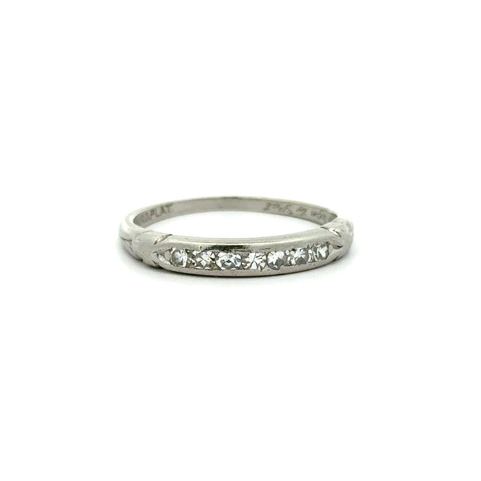 Vintage Diamond Wedding Band in Platinum