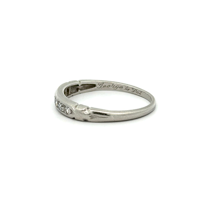 Vintage Diamond Wedding Band in Platinum