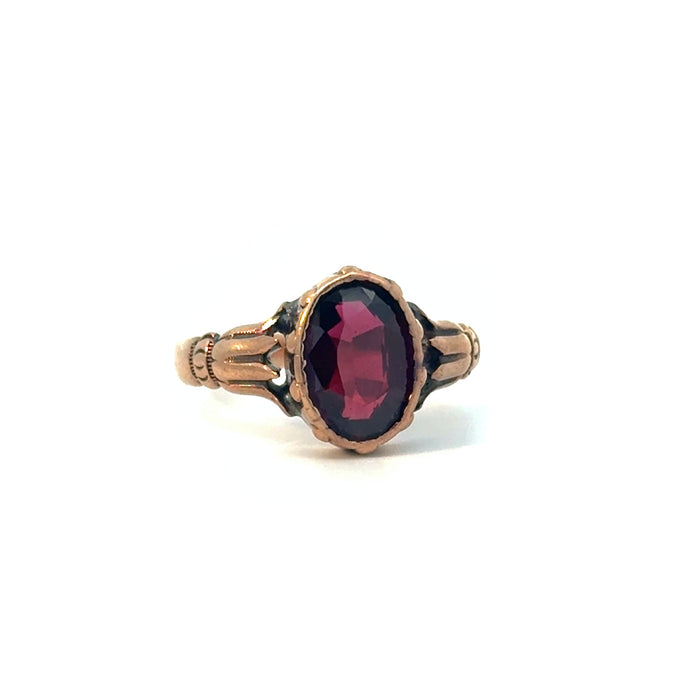 Antique Victorian Garnet Ring in 10k Rose Gold