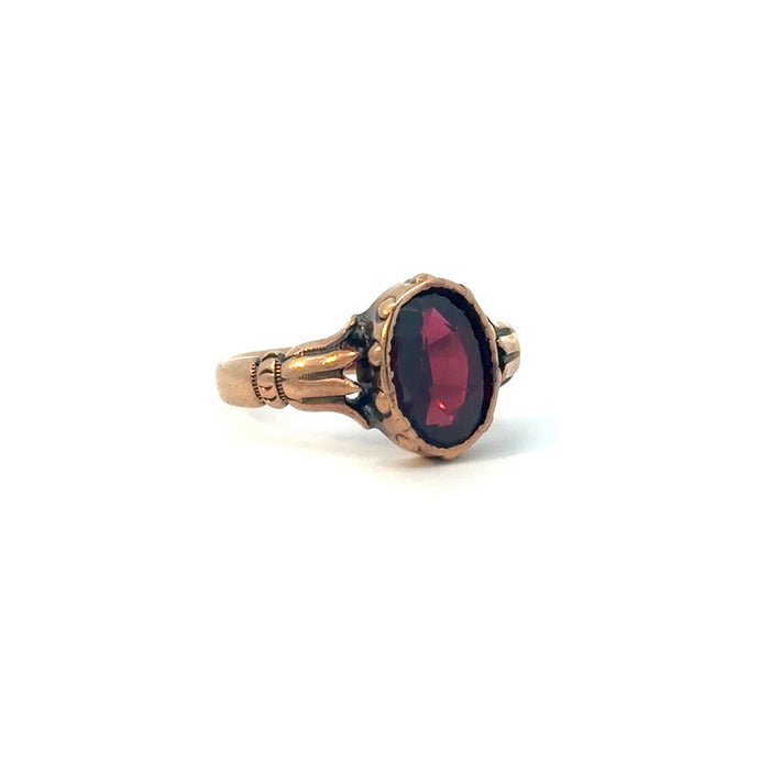 Antique Victorian Garnet Ring in 10k Rose Gold