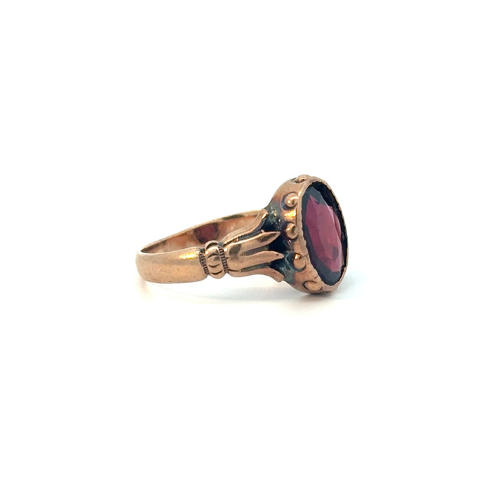 Antique Victorian Garnet Ring in 10k Rose Gold