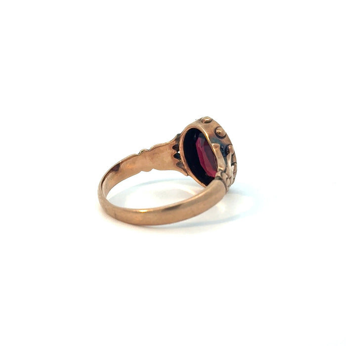 Antique Victorian Garnet Ring in 10k Rose Gold