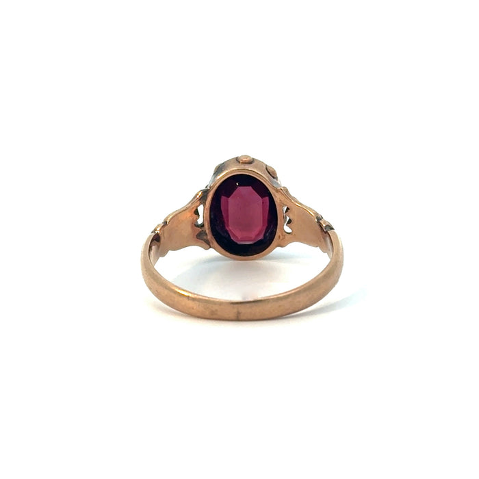 Antique Victorian Garnet Ring in 10k Rose Gold