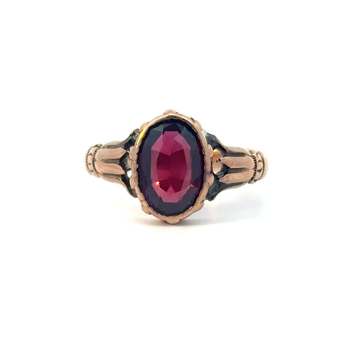 Antique Victorian Garnet Ring in 10k Rose Gold