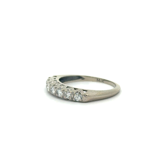 Vintage 0.28ctw Diamond Wedding Band in 14k White Gold