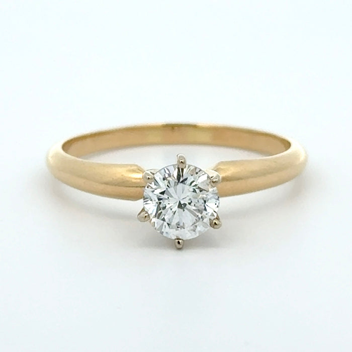 Vintage 0.64ct Diamond Solitaire Engagement Ring in 14k Yellow Gold