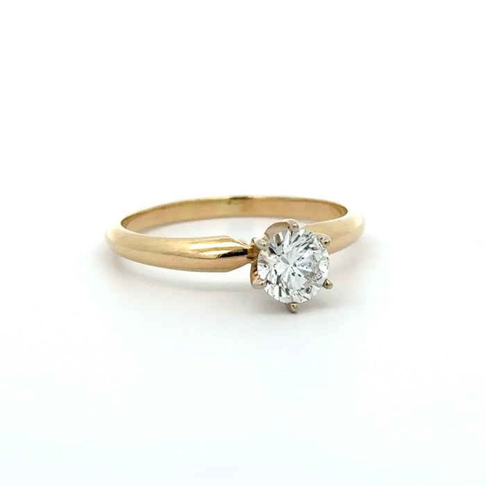 Vintage 0.64ct Diamond Solitaire Engagement Ring in 14k Yellow Gold