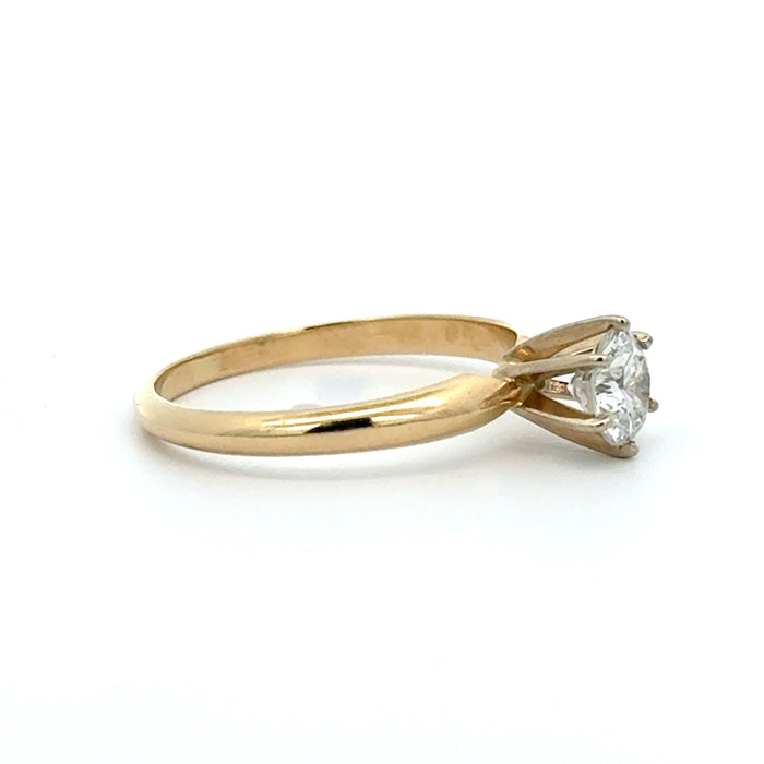 Vintage 0.64ct Diamond Solitaire Engagement Ring in 14k Yellow Gold