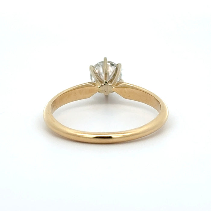 Vintage 0.64ct Diamond Solitaire Engagement Ring in 14k Yellow Gold