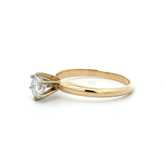 Vintage 0.64ct Diamond Solitaire Engagement Ring in 14k Yellow Gold