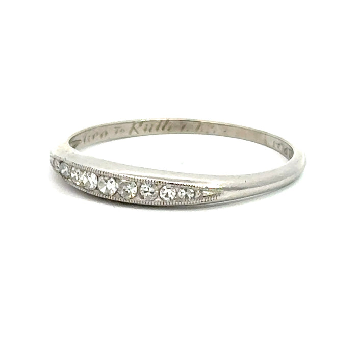 Vintage Diamond and Platinum Band