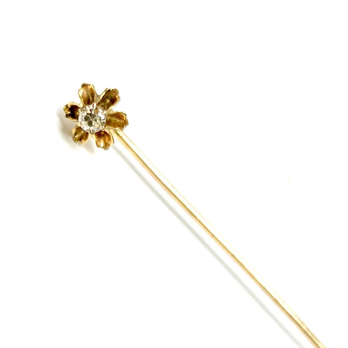 Diamond Pin in 10k Yellow Gold Buttercup Setting