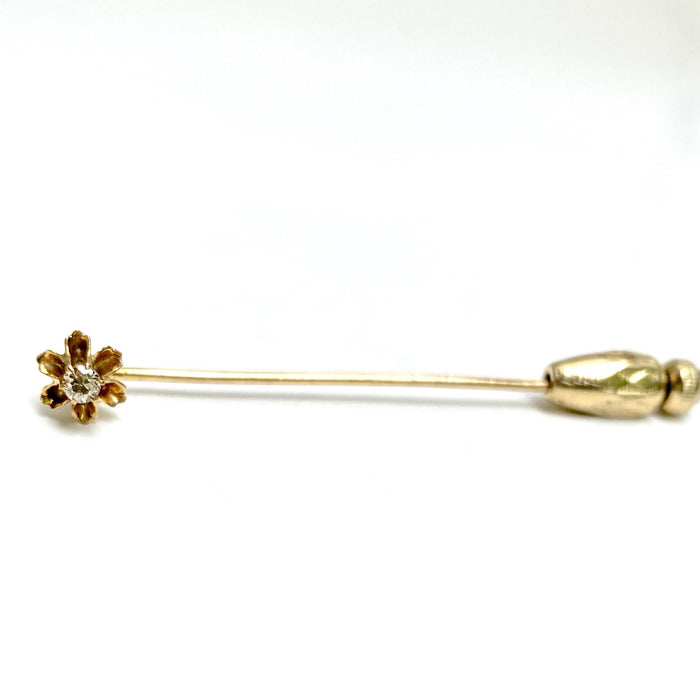 Diamond Pin in 10k Yellow Gold Buttercup Setting